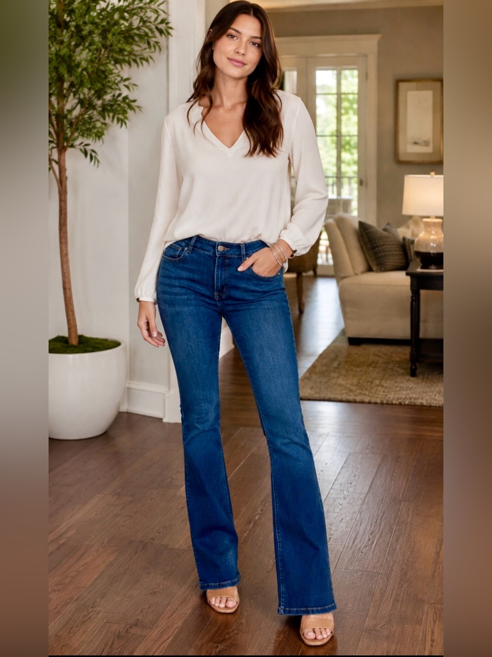 m jeans by maurices™ High Rise Curvy Fit Jeans Size 10 Long Dark Wash